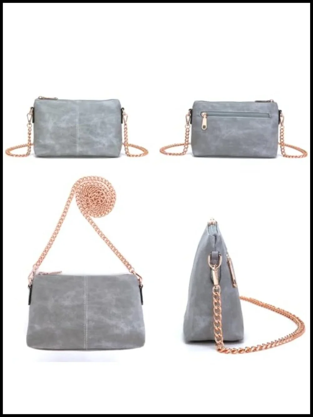 4Pcs Large Crossbody Hobo Bag Set With Matching Wallet Faux Leather Tote